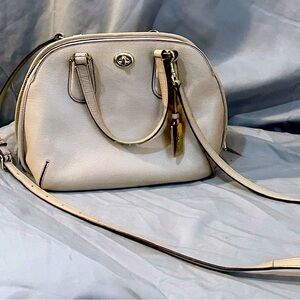 Cream coach handbag